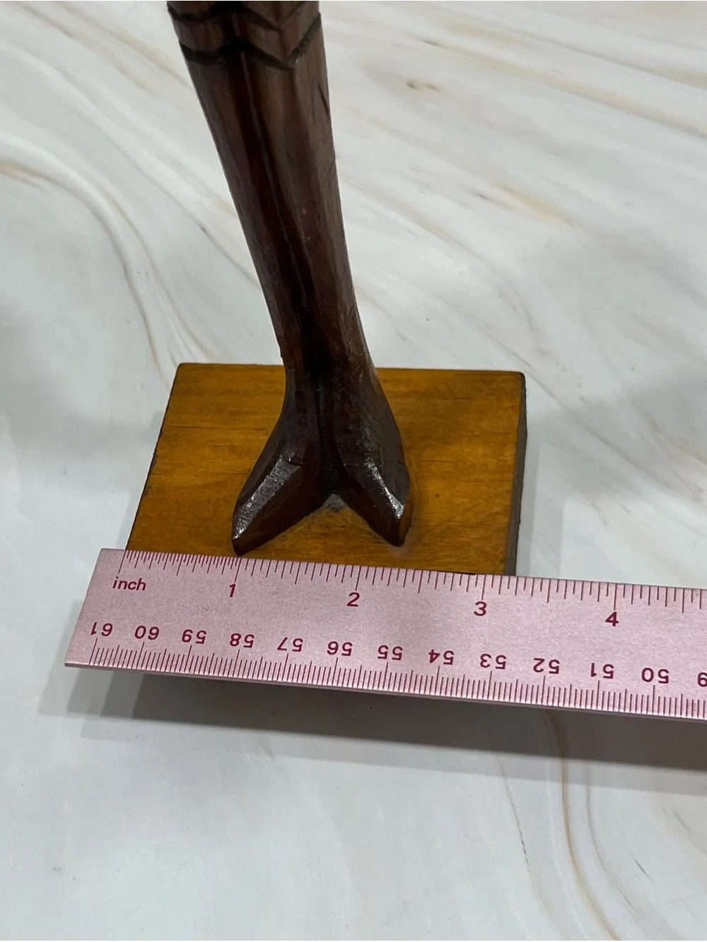 Mid Century Modern Hand Carved Wood Don Quixote Statue Brutalist Spanish Revival